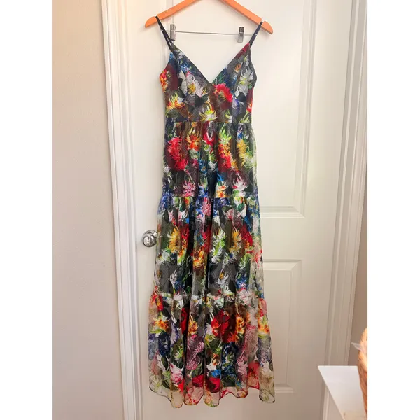 Aidan Mattox V-Neck Sleeveless‎ Embroidered Gown US 2 Formal Prom Evening - Image 3