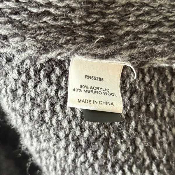 NWT Express Merino Wool Open Front Cardigan Sweater Dark Grey Size Small - Image 6