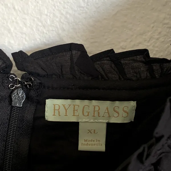 Ryegrass Sz XL Eyelet Ruffle Mini Dress‎ Black Coquette Feminine 100% Cotton - Image 9
