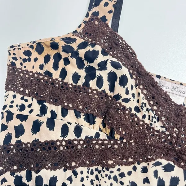Linea Donatella animal print maxi dress sz large‎ adjustable straps stretchy - Image 5