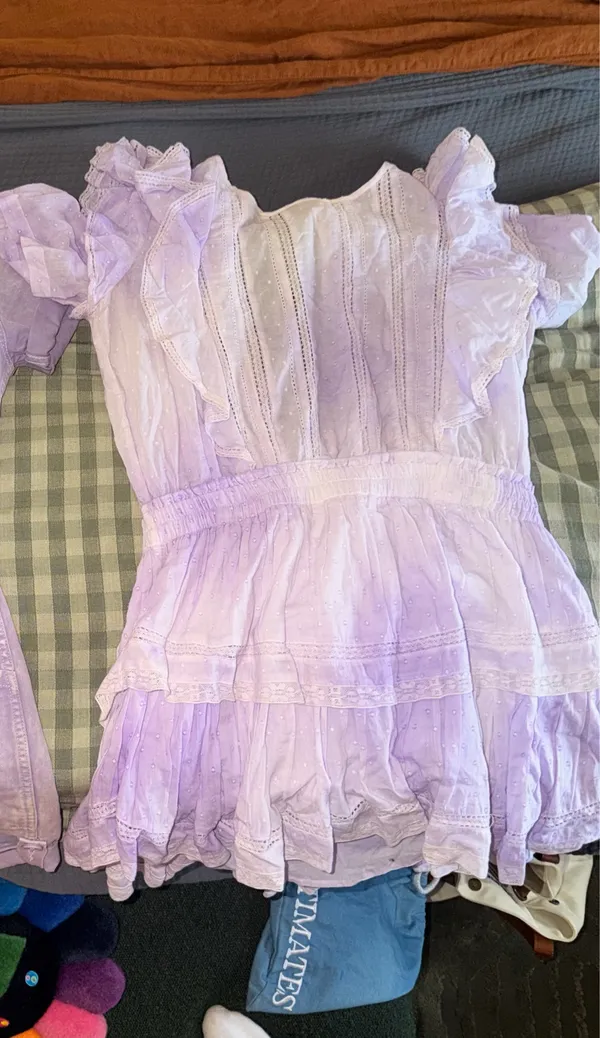 Love Shack Fancy Mini Dress Ruffle Lavender - Image 2