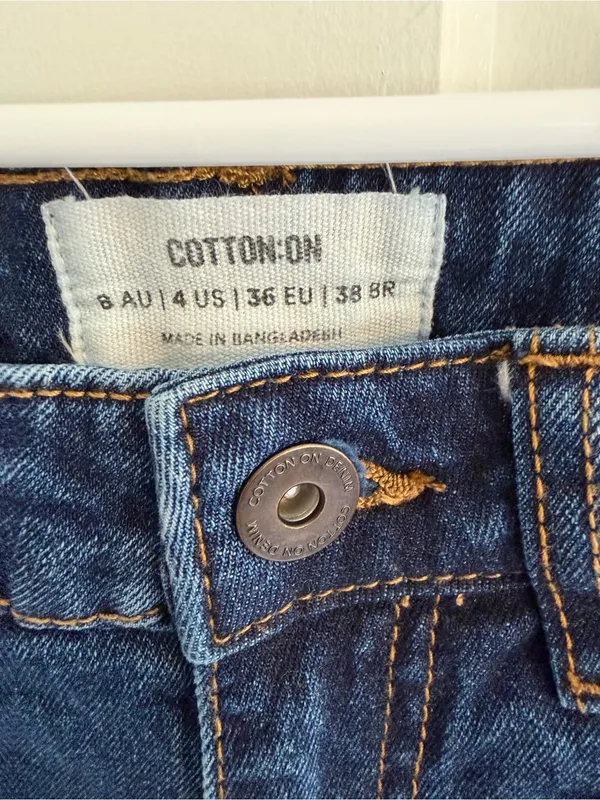 Cotton On‎ Original Flare Jeans High Rise Dark Wash Stretch Denim Size 4 - Image 2