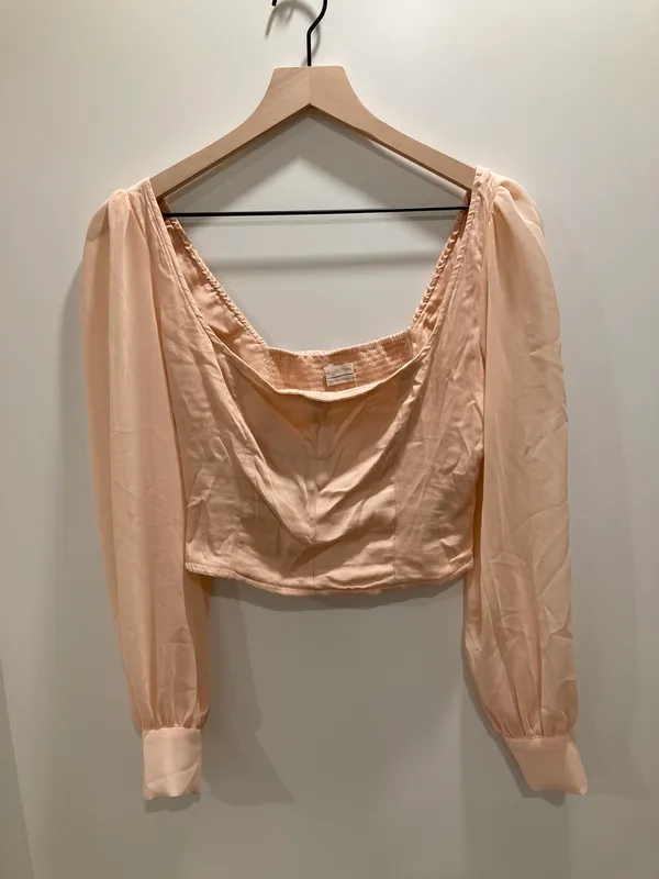 Urban Outfitters Lena Sheer Sleeve Square Neck Blouse - Image 3