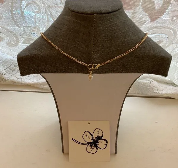 Handmade Sparkle gold earth tone pearl necklace - Image 5