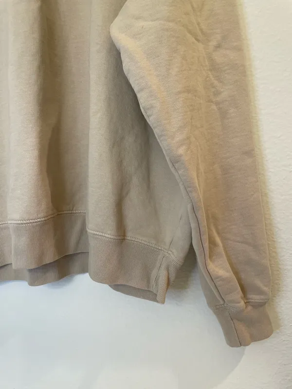 John Galt‎ Women’s Light Brown Polo Crew Neck Sweatshirt Size S - Image 6