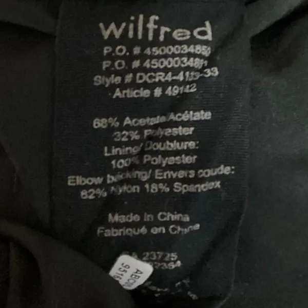 Aritzia Wilfred Montesson Black Blue Asymmetric Zip Moto Jacket Coat Blazer Sz 4 - Image 4