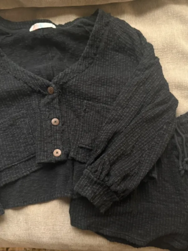 Free People Beach Oasis Set Dark Gray Black Size Large - Image 8