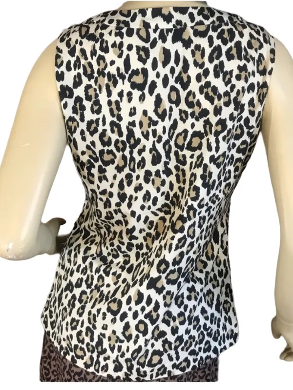 Banana Republic Beige And Black Animal Print Tunic (Xs) - Image 3