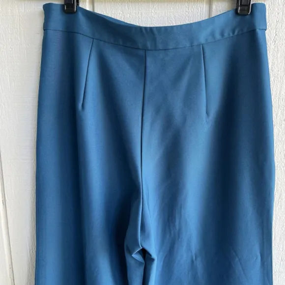 Camilyn Beth Stretch Twill Crepe Wide Leg Pants in Teal Blue Size M‎ - Image 7
