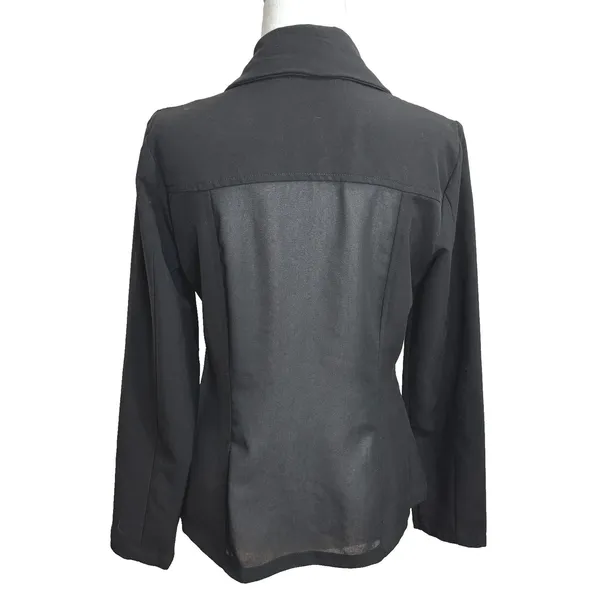 Maurices Blazer Black Sheer Back Panel Open Front Professional Work‎ Evening S - Image 2