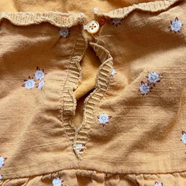 Aeropostale Floral Mini Dress - Mustard Yellow Tiered Babydoll Boho Sundress - Image 8