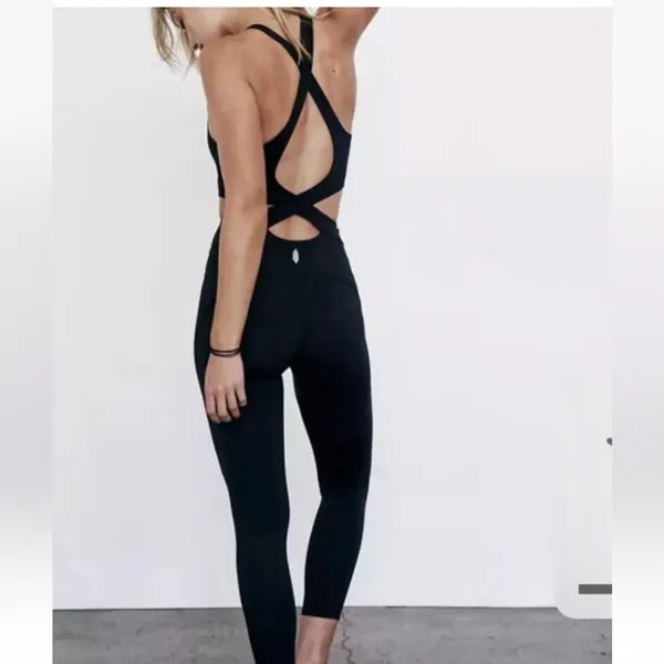 Free People Movement Women's Back It Up Jumpsuit Black Size XS‎ NWT - Image 3