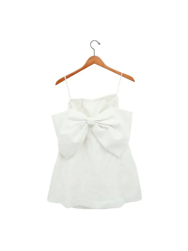 Dissh Aisle Mini Dress White Linen Back Bow Strapless Rehearsal Bridal 6 - Image 6
