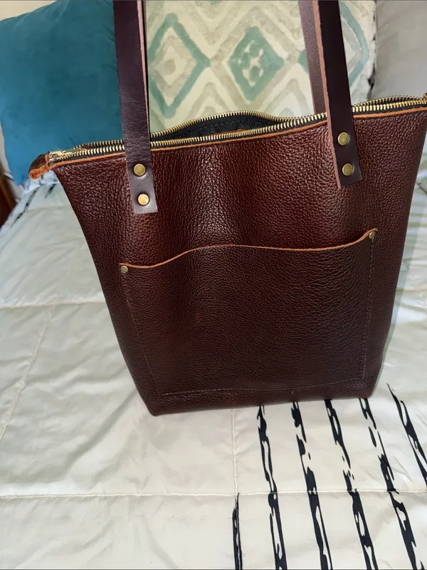 Portland Leather Tote Bag in Dark Brown - Classic Everyday Carry - Image 7