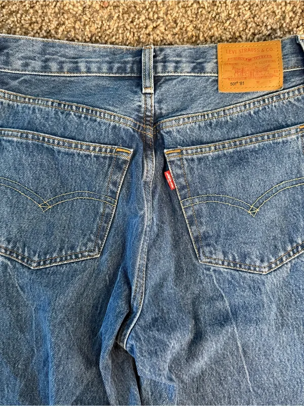 Levi's Premium 501 '81 High Rise Straight Leg Blue Jeans w26 L31 - Image 7