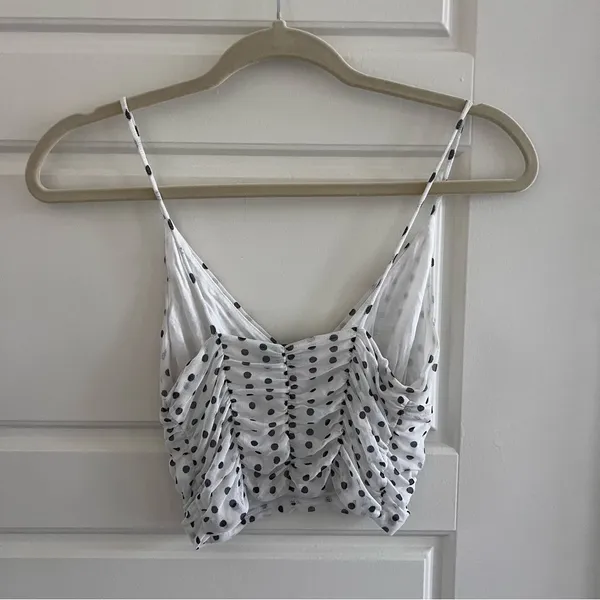Urban Outfitters Black and White Polka Dot Camisole - Image 4