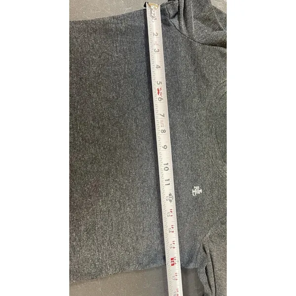 Lauren Ralph Lauren Women’s Dark Gray Scoop Neck Long Sleeve LRL Logo Top M - Image 7