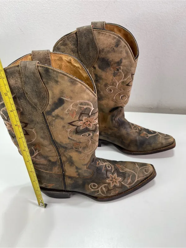 Rocky Handhewn Women 6 M Western Coastal Cowgirl Boots Leather Floral Boho Fairy - Image 3