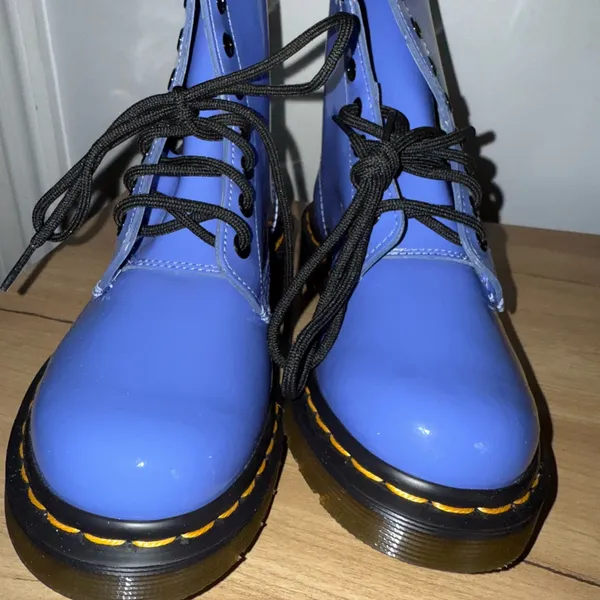 Dr. Martens 1460 Womens‎ Blue Boots Size 6 Patent Leather Boots NWOB C - Image 10