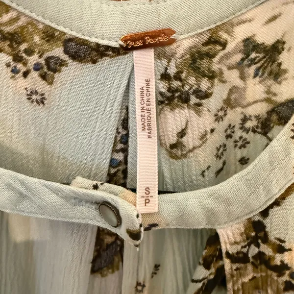 Free People Tree Swing Sleeveless Floral Mint Boho Flowy Tunic Tank Top Small - Image 6