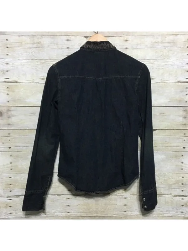 BKE The Buckle embroidered denim shirt size small - Image 5