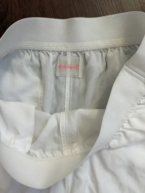 Free People Movement White Lounge Shorts Cotton Small - Image 2