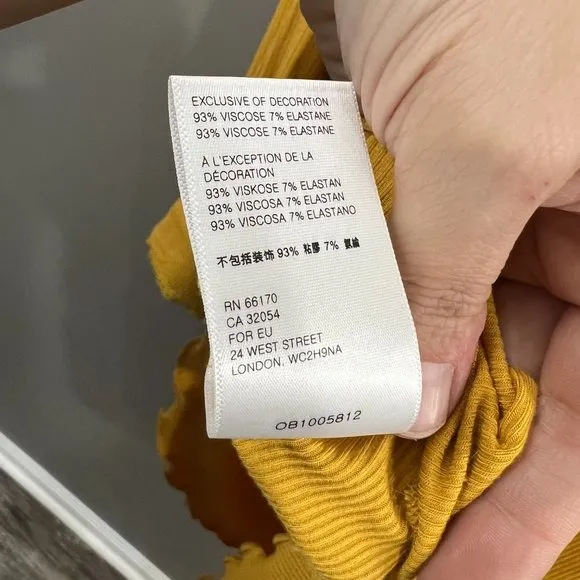 Free People Shimmy Shake Open Back Top Golden Yellow Size Medium - Image 6