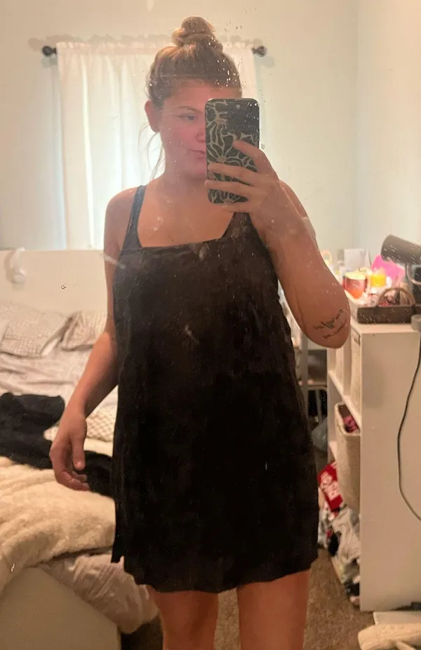 Motel Black Slip Dress - Image 2