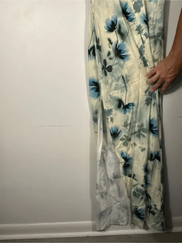 Asos Women's Natural High Neck Drape‎ Bodice Cape Floral Maxi Dress Women’s Sz 8 - Image 15