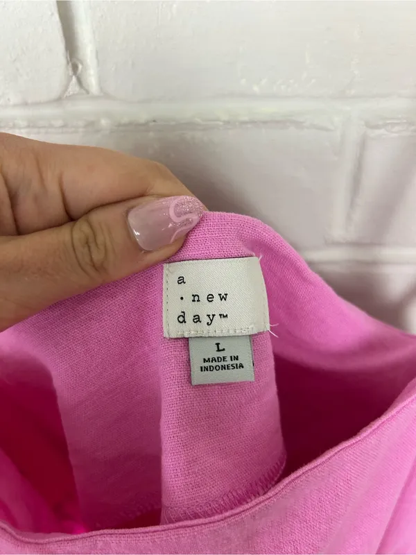 A New Day Pink Linen Blend Dress Size L - Image 5