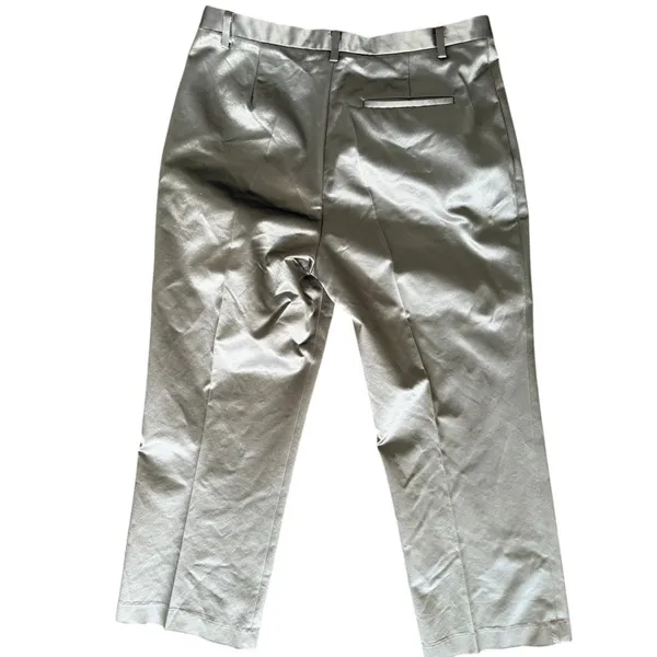 Vintage Y2K 2001 Gap Grey Satin Crop Ankle Low Rise Pants Minimalist - Image 5