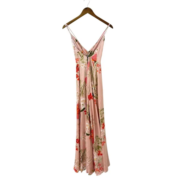 Lulus Still the One Blush Pink Floral Print Satin Maxi Dress size XS - Image 4