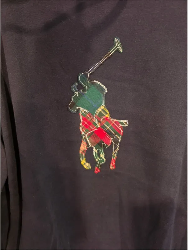 NWT Polo by Ralph Lauren Navy Big Pony Men’s Hoodie With Patchwork Size-XL - Image 4