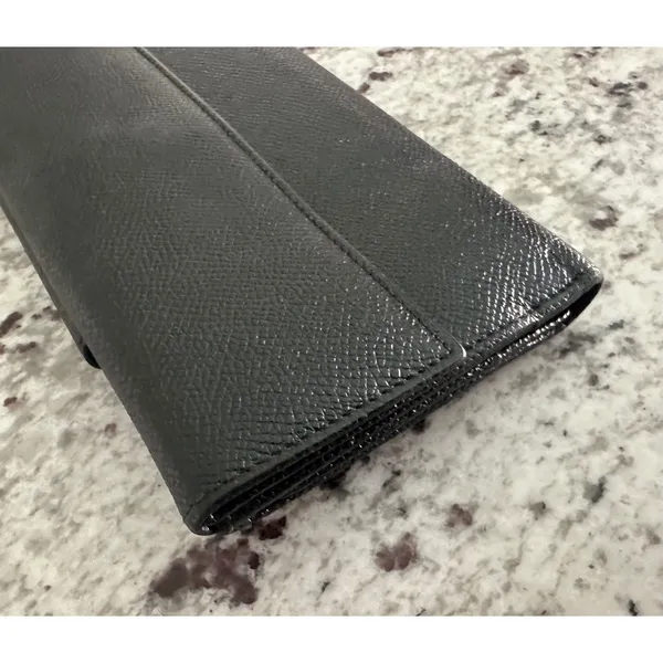 BVLGARI black‎ leather shw long wallet - Image 7