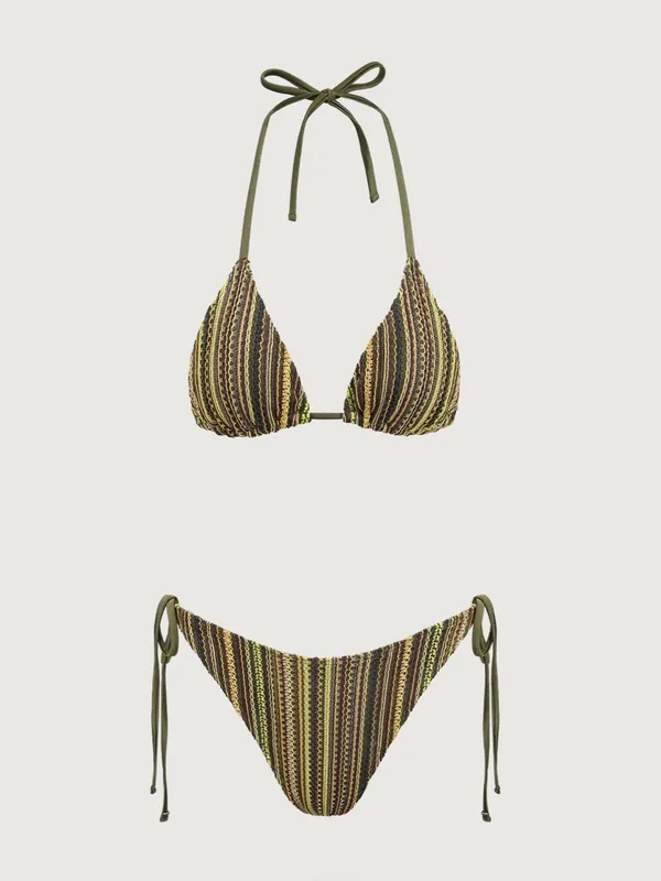 Samiol Green Vintage Mesh Halter Bikini Set - Image 6