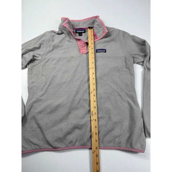 Patagonia Fleece Pullover Snap-T Lightweight Pink‎ Trim Women's Medium - Image 5