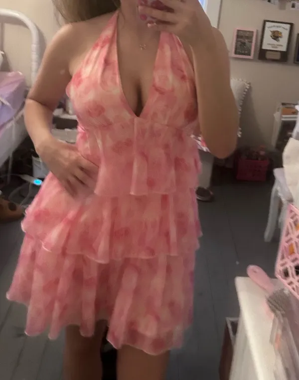 Hello Molly Pink Floral Mini Dress Small - Image 5