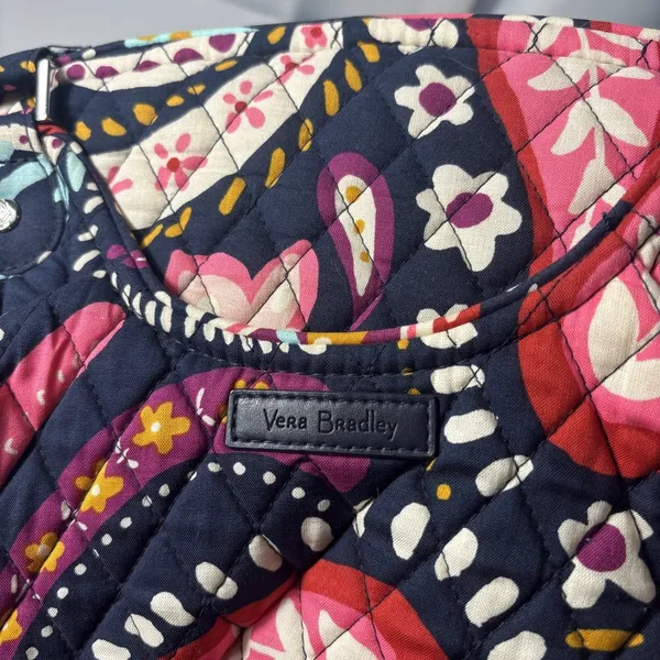 Vera Bradley Glenna Painted Paisley‎ Quilted Microfiiber Shoulder Bag Purse Tote - Image 10