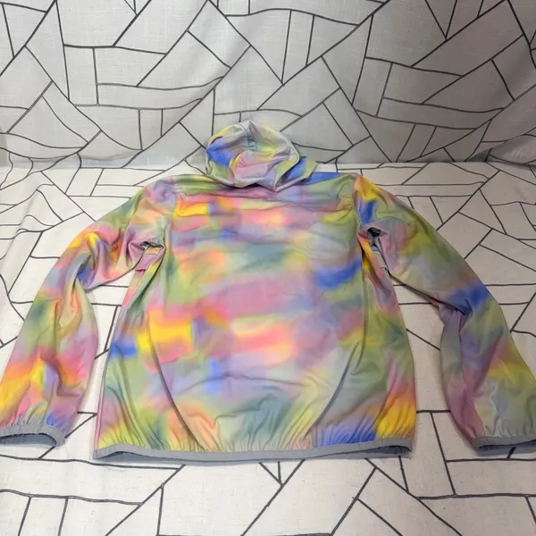 New Balance Womens Small Tie Dye Half Zip Hooded Windbreaker Jacket Multi‎ Color - Image 6