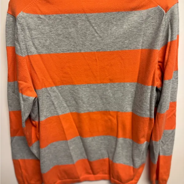 Tommy‎ Hilfiger Orange and Gray V-Neck Sweater - Image 6