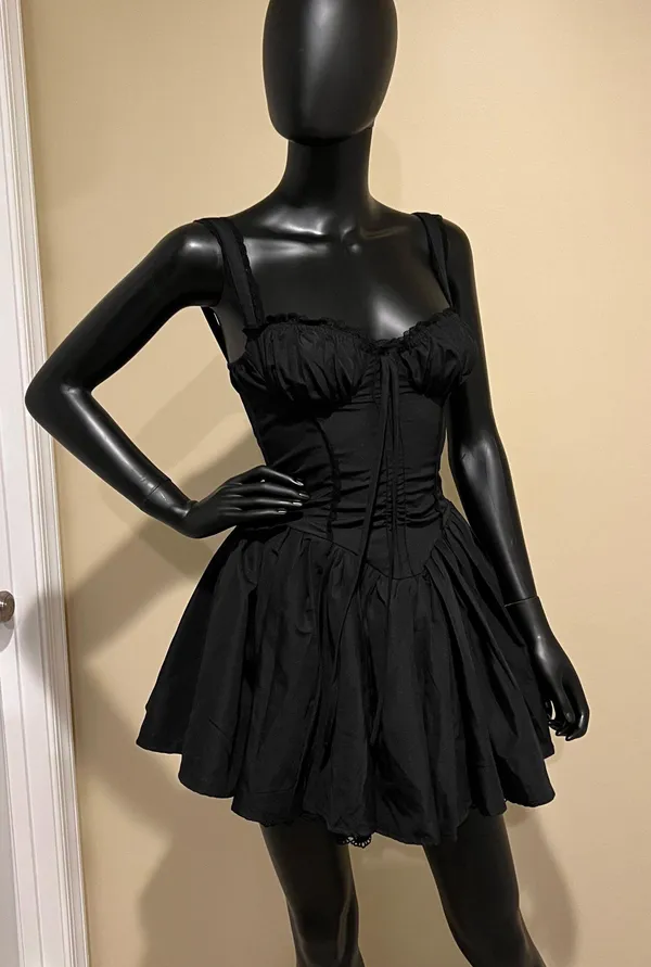 Fit and flare ruffle dress lace dress pleated mini dress summer elegrant dress - Image 4