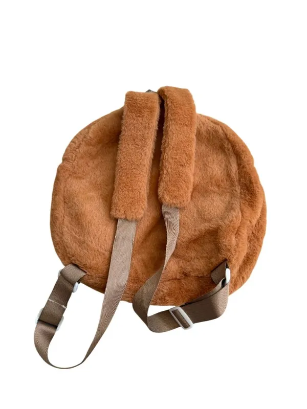 TAN Monsters Labubu Furry Mini Backpack Bag - Image 2