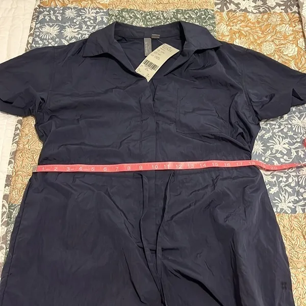 Sweaty Betty Anytime Romper S Navy Coastal Cool Travel Off Duty Euro Summer NWT - Image 11