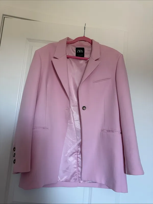 Zara Pastel Pink Single-Button Blazer - Image 3