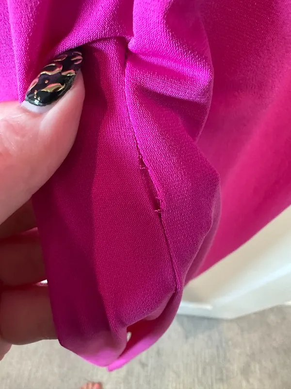 Nookie Pink Fuchsia Farrah Evening Gown Long Sleeve Stretch L - Image 4