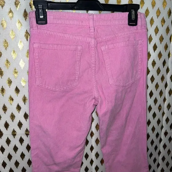 J Galt brandy Melville Pink flared leg corduroy pants jeans size S - Image 5