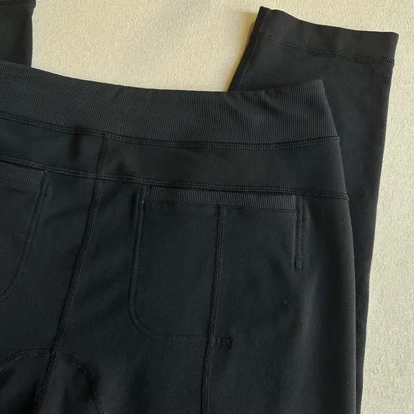 Lululemon Black High Rise Tapered Yoga Pants with Pockets - Image 7