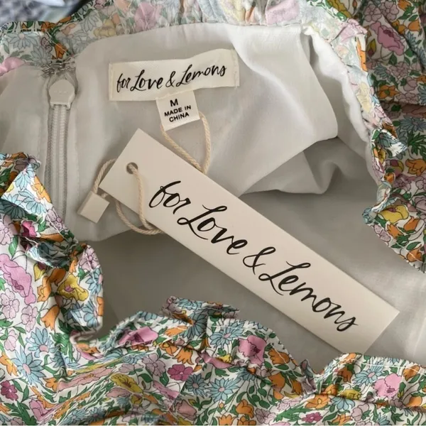 FOR LOVE & LEMONS RALEIGH FLOWER PRINT SHIRRED SKIRT SizE M - Image 7