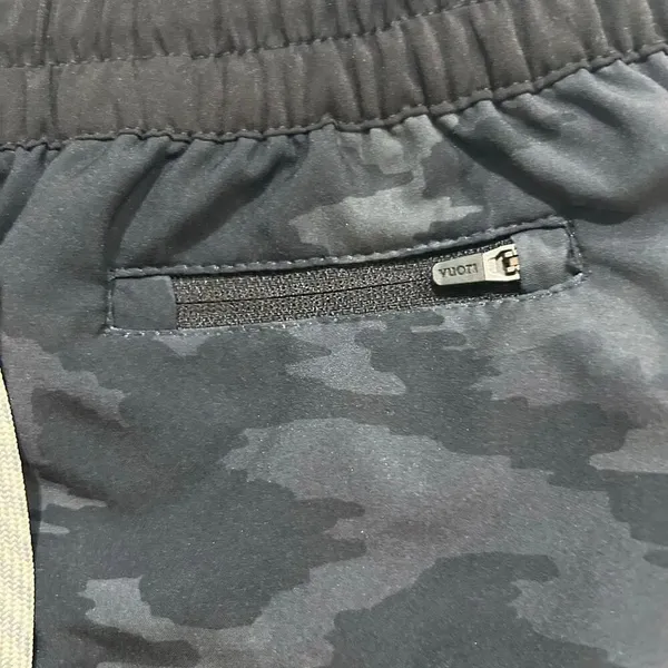 Vuori Camo Athletic Running Shorts Black Gray Drawstring Size Small Performance - Image 11