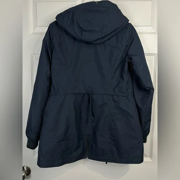 Hollister Women's California All-Weather hooded blue parka jacket - Size Small - Image 2